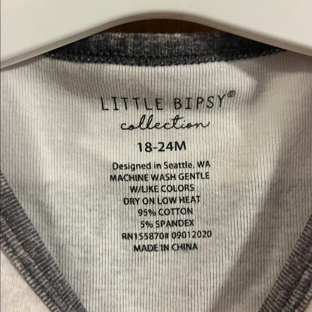 Little Bipsy Toddler Charcoal and Cream Striped‎ Romper 18-24M